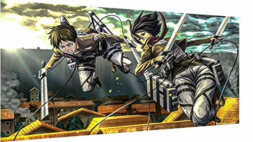 Magic Canvas Art - Bilder AoT Attack on Titan Anime Leinwandbild 1- teilig Hochwertiger Kunstdruck modern Wandbilder Wanddekoration Design Wand Bild, Größe: 60 x 40 cm von Magic Canvas Art