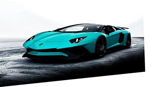 Magic Canvas Art - Bilder Autos PS Lamborghini Leinwandbild 1- teilig Hochwertiger Kunstdruck modern Wandbilder Wanddekoration Design Wand Bild, Größe: 120 x 80 cm von Magic Canvas Art