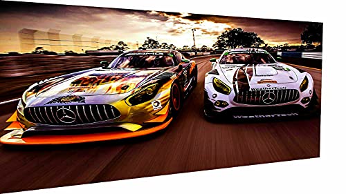 Magic Canvas Art - Bilder Autos PS Mercedes AMG Leinwandbild 1- teilig Hochwertiger Kunstdruck modern Wandbilder Wanddekoration Design Wand Bild, Größe: 60 x 30 cm von Magic Canvas Art