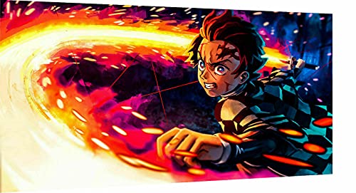 Magic Canvas Art - Bilder Demon Slayer Anime Leinwandbild 1- teilig Hochwertiger Kunstdruck modern Wandbilder Wanddekoration Design Wand Bild – A3560, Größe: 80 x 40 cm von Magic Canvas Art