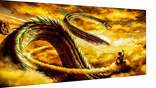 Magic Canvas Art - Bilder Dragon Ball DBZ Son Goku Leinwandbild 1- teilig Hochwertiger Kunstdruck modern Wandbilder Wanddekoration Design Wand Bild – A3190, Größe: 120 x 60 cm von Magic Canvas Art