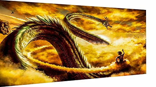 Magic Canvas Art - Bilder Dragon Ball DBZ Son Goku Leinwandbild 1- teilig Hochwertiger Kunstdruck modern Wandbilder Wanddekoration Design Wand Bild – A3190, Größe: 150 x 100 cm von Magic Canvas Art