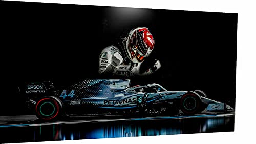 Magic Canvas Art - Bilder F1 Formel1 Lewis Hamilton Leinwandbild 1- teilig Hochwertiger Kunstdruck modern Wandbilder Wanddekoration Design Wand Bild, Größe: 120 x 60 cm von Tokiso
