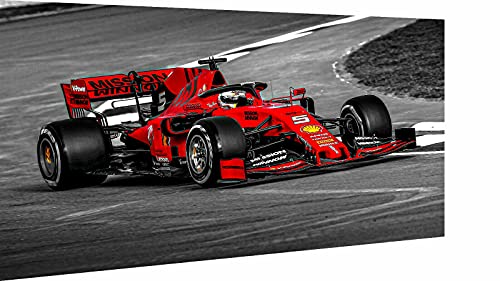 Magic Canvas Art - Bilder Formel 1 Autos Motorsport F1 Ferrari Leinwandbild 1- teilig Hochwertiger Kunstdruck modern Wandbilder Wanddekoration Design Wand Bild, Größe: 120 x 80 cm von Magic Canvas Art