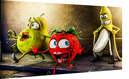 Magic Canvas Art - Bilder Funny lustige Küchen Leinwandbild 1- teilig Hochwertiger Kunstdruck modern Wandbilder Wanddekoration Design Wand Bild, Größe: 80 x 40 cm von Magic Canvas Art