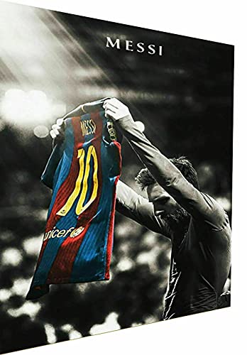 Magic Canvas Art - Bilder Fußball Sport Lionel Messi Leinwandbild 1- teilig Hochwertiger Kunstdruck modern Wandbilder Wanddekoration Design Wand Bild - B8308, Größe: 120 x 80 cm von Magic Canvas Art