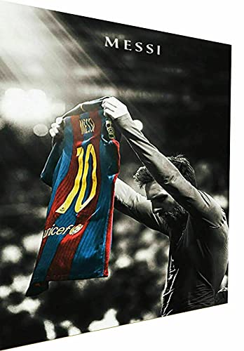 Magic Canvas Art - Bilder Fußball Sport Lionel Messi Leinwandbild 1- teilig Hochwertiger Kunstdruck modern Wandbilder Wanddekoration Design Wand Bild - B8308, Größe: 40 x 30 cm von Jayson Hardly