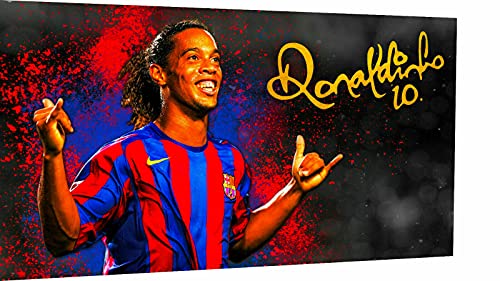 Magic Canvas Art - Bilder Fußball Sport Ronaldinho Leinwandbild 1- teilig Hochwertiger Kunstdruck modern Wandbilder Wanddekoration Design Wand Bild – A3741, Größe: 40 x 30 cm von Magic Canvas Art