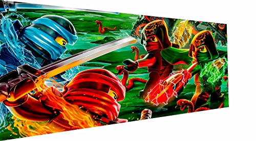 Magic Canvas Art - Bilder Lego Ninjago Masters of Spinjitzu Leinwandbild 1- teilig Hochwertiger Kunstdruck modern Wandbilder Wanddekoration Design Wand Bild – P5189, Größe: 100 x 50 cm von Magic Canvas Art