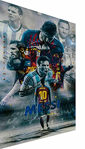 Magic Canvas Art - Bilder Lionel Messi FC Barcelona Leinwandbild 1- teilig Hochwertiger Kunstdruck modern Wandbilder Wanddekoration Design Wand Bild, Größe: 100 x 50 cm von Magic Canvas Art