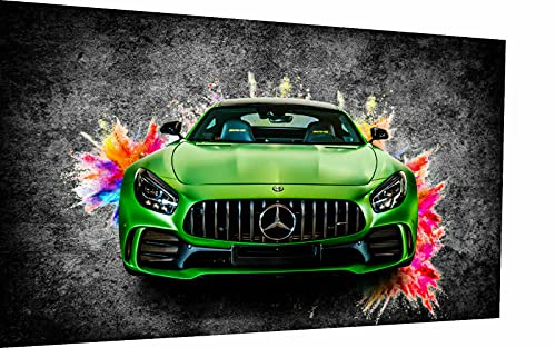 Magic Canvas Art - Bilder Mercedes Abstrakt AMG Leinwandbild 1- teilig Hochwertiger Kunstdruck modern Wandbilder Wanddekoration Design Wand Bild – A3518, Größe: 180 x 100 cm von Magic Canvas Art