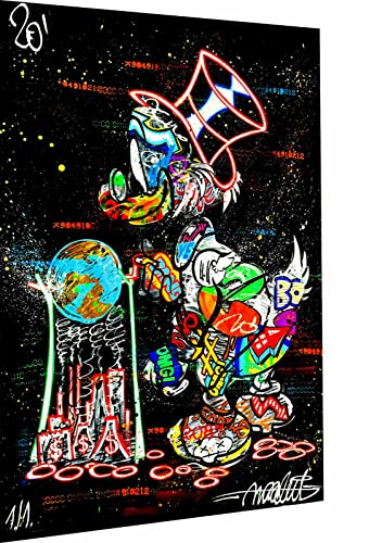 Magic Canvas Art - Bilder Pop Art Dagobert Kunst Leinwandbild 1- teilig Hochwertiger Kunstdruck modern Wandbilder Wanddekoration Design Wand Bild, Größe: 120 x 80 cm von Magic Canvas Art