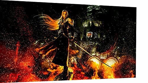 Magic Canvas Art - Bilder Sephiroth Final Fantasy Leinwandbild 1- teilig Hochwertiger Kunstdruck modern Wandbilder Wanddekoration Design Wand Bild – A3490, Größe: 120 x 60 cm von Magic Canvas Art