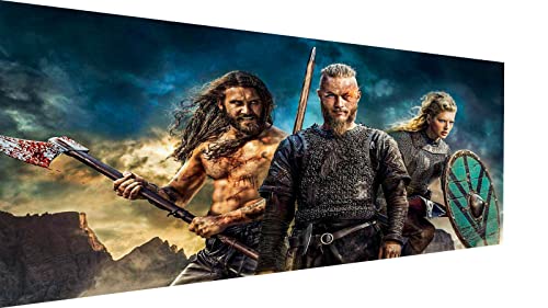 Magic Canvas Art - Bilder Serie Vikings Leinwandbild 1- teilig Hochwertiger Kunstdruck modern Wandbilder Wanddekoration Design Wand Bild, Größe: 120 x 60 cm von Magic Canvas Art