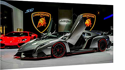 Magic Canvas Art - Bilder Sportwagen Autos Lamborghini Leinwandbild 1- teilig Hochwertiger Kunstdruck Wandbilder – A3713, Größe: 120 x 80 cm von Magic Canvas Art