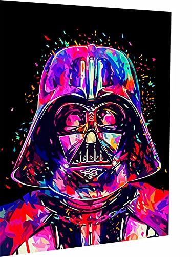 Magic Canvas Art - Bilder Star Wars Darth Vader Abstrakt Leinwandbild 1- teilig Hochwertiger Kunstdruck modern Wandbilder Wanddekoration Design Wand Bild, Größe: 60 x 40 cm von Magic Canvas Art