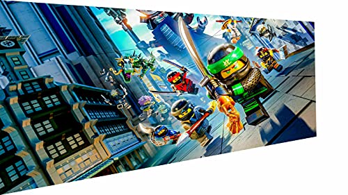 Magic Canvas Art - Bilder The LEGO Ninjago Movie Video Game Leinwandbild 1- teilig Hochwertiger Kunstdruck modern Wandbilder Wanddekoration Design Wand Bild, Größe: 90 x 60 cm von Magic Canvas Art