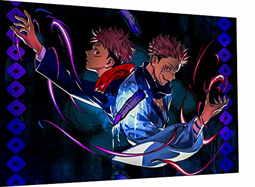 Magic Canvas Art - Bilder jujutsu kaisen Anime Serien Leinwandbild 1- teilig Hochwertiger Kunstdruck modern Wandbilder Wanddekoration Design Wand Bild, Größe: 100 x 75 cm von Magic Canvas Art