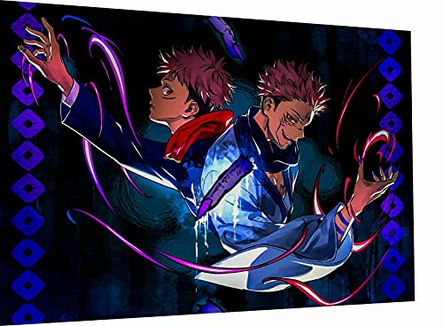 Magic Canvas Art - Bilder jujutsu kaisen Anime Serien Leinwandbild 1- teilig Hochwertiger Kunstdruck modern Wandbilder Wanddekoration Design Wand Bild, Größe: 150 x 100 cm von Magic Canvas Art