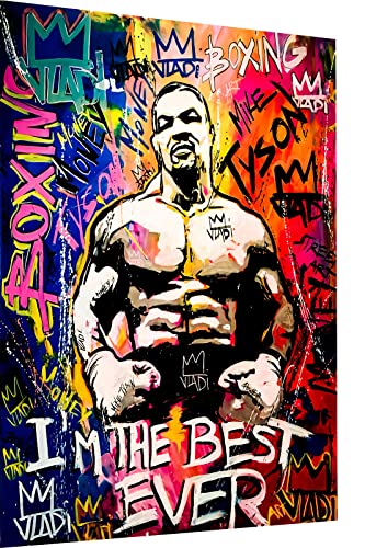 Magic Canvas Art Boxer Mike Tyson Pop Art Leinwandbild 1- teilig Hochwertiger Kunstdruck Wandbilder – B8374, Material: Leinwand, Größe: 100x75 cm von Magic Canvas Art