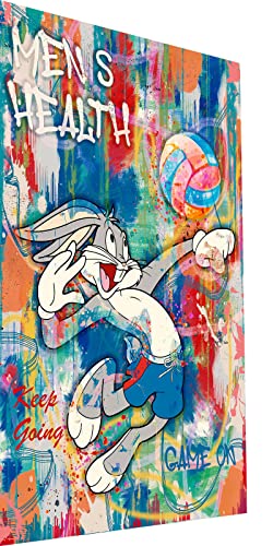 Magic Canvas Art Bugs Bunny Volleyball Pop Art Leinwandbild 1- teilig Hochwertiger Kunstdruck Wandbilder – B8457, Material: Leinwand, Größe: 40 x 30 cm von Magic Canvas Art