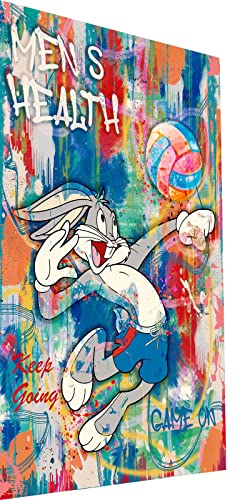 Magic Canvas Art Bugs Bunny Volleyball Pop Art Leinwandbild 1- teilig Hochwertiger Kunstdruck Wandbilder – B8457, Material: Poster ungerahmt, Größe: 60 x 40 cm von Magic Canvas Art
