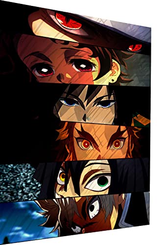 Magic Canvas Art Demon Slayer Collage Anime Leinwandbild 1- teilig Hochwertiger Kunstdruck Wandbilder – B8401, Material: Poster ungerahmt, Größe: 80x60 cm von Magic Canvas Art