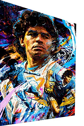 Magic Canvas Art Diego Maradona Pop Art Leinwandbild 1- teilig Hochwertiger Kunstdruck Wandbilder – B8387, Material: Poster ungerahmt, Größe: 100x75 cm von Magic Canvas Art
