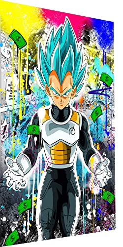 Magic Canvas Art Dragon Ball Vegeta Pop Art Leinwandbild 1- teilig Hochwertiger Kunstdruck Wandbilder – B8496, Material: Leinwand, Größe: 90x60 cm von Magic Canvas Art