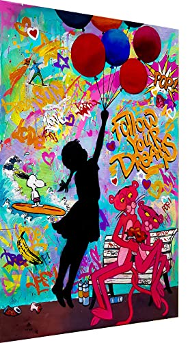 Magic Canvas Art Follow Your Dreams Pop Art Leinwandbild 1- teilig Hochwertiger Kunstdruck Wandbilder – B8211, Material: Leinwand, Größe: 120x60 cm von Magic Canvas Art