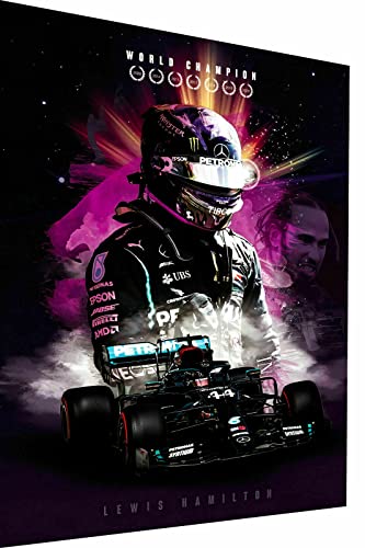 Magic Canvas Art Leinwand F1 Formel1 Lewis Hamilton Leinwandbild 1- teilig Hochwertiger Kunstdruck Wandbilder – B8137, Größe: 40 x 30 cm von Magic Canvas Art