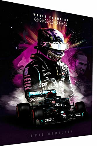 Magic Canvas Art Leinwand F1 Formel1 Lewis Hamilton Leinwandbild 1- teilig Hochwertiger Kunstdruck Wandbilder – B8137, Größe: 60 x 40 cm von Magic Canvas Art