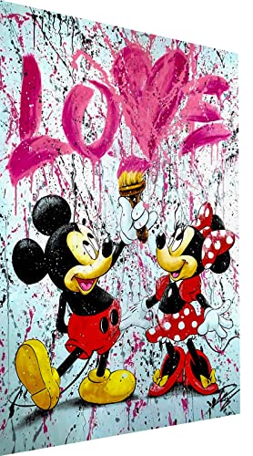 Magic Canvas Art Micky & Minnie Love Pop Art Leinwandbild 1- teilig Hochwertiger Kunstdruck Wandbilder – B8254, Material: Leinwand, Größe: 120x80 cm von Magic Canvas Art