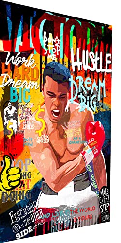 Magic Canvas Art Mike Tyson Boxer Popart Leinwandbild 1- teilig Hochwertiger Kunstdruck Wandbilder – B8451, Material: Alu-Dibond, Größe: 120x80 cm von Magic Canvas Art