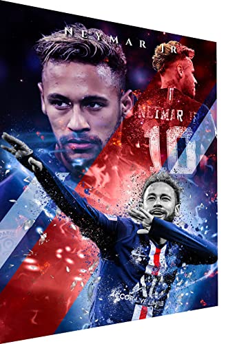 Magic Canvas Art Neymar Fußball Pop Art Leinwandbild 1- teilig Hochwertiger Kunstdruck Wandbilder – B8386, Material: Leinwand, Größe: 60x60 cm von Magic Canvas Art