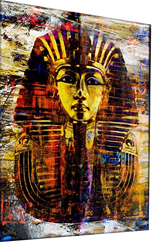 Magic Canvas Art Pharao Ägypten Pop Art Leinwandbild 1- teilig Hochwertiger Kunstdruck Wandbilder – B8380, Material: Poster ungerahmt, Größe: 75 x 50 cm von Magic Canvas Art