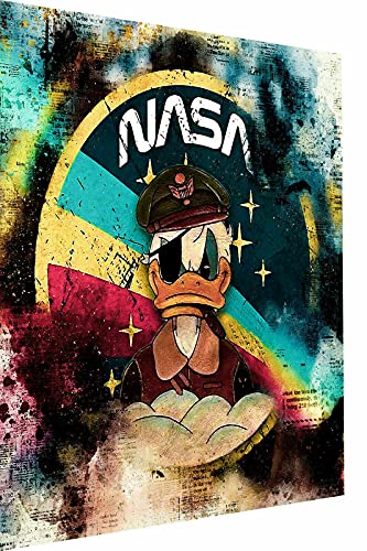 Magic Canvas Art Pop Art Donald Duck Kapitän • Leinwandbild 1- teilig Hochwertiger Kunstdruck Design Bild – B8073, Größe: 120 x 80 cm von Magic Canvas Art