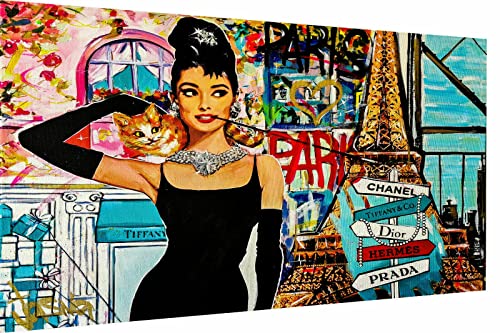 Magic Canvas Art Pop Art Leinwand Frauen Marken Leinwandbild 1- teilig Hochwertiger Kunstdruck Wandbilder – B8141, Größe: 90 x 60 cm von Magic Canvas Art