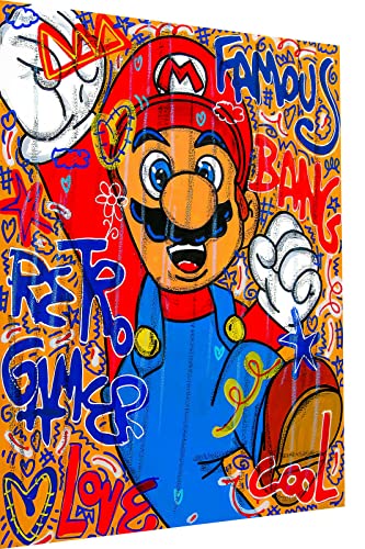 Magic Canvas Art Pop Art Mario Kart Leinwandbild 1- teilig Hochwertiger Kunstdruck Wandbilder – B8131, Größe: 90 x 60 cm von Magic Canvas Art