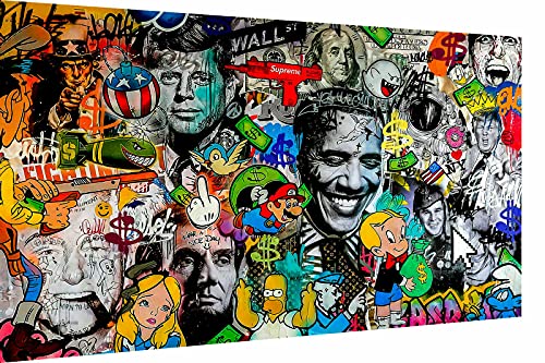 Magic Canvas Art Pop Art Stars Leinwandbild 1- teilig Hochwertiger Kunstdruck Wandbilder – B8048, Größe: 180 x 100 cm von Magic Canvas Art