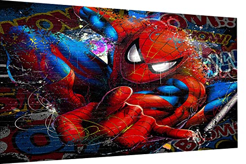 Magic Canvas Art Spider- Man Held Pop Art Leinwandbild 1- teilig Hochwertiger Kunstdruck Wandbilder – B8209, Material: Leinwand, Größe: 60x30 cm von Magic Canvas Art