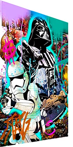 Magic Canvas Art Star Wars Darth Vader Pop Art Leinwandbild 1- teilig Hochwertiger Kunstdruck Wandbilder – B8469, Material: Leinwand, Größe: 80x80 cm von Magic Canvas Art