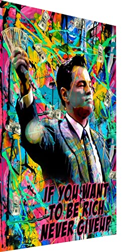 Magic Canvas Art Wolf of Wall Street Pop Art Leinwandbild 1- teilig Hochwertiger Kunstdruck Wandbilder – B8497, Material: Leinwand, Größe: 100x75 cm von Magic Canvas Art