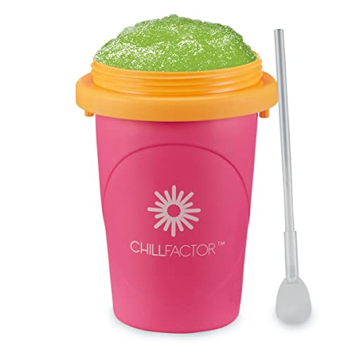 Magic Freez Slushy Maker - Slush Becher mit Strohhalm und Löffel - Slushy Cup für Eis Selber Machen - Tragbarer Slush Machine fur Alle - Eis Mixer (Pink) von Magic Freez