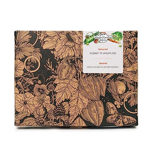 Aussaat im Januar (Bio) - Samen-Geschenkset mit 7 Gemüsesorten, die im Januar ausgesät werden können von Magic Garden Seeds