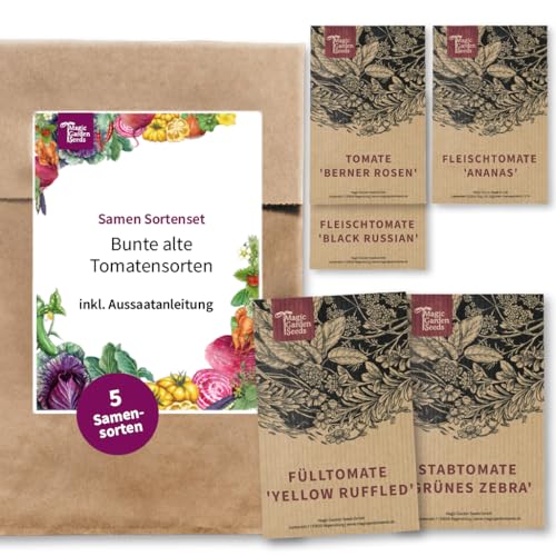 Magic Garden Seeds - Bunte alte Tomatensorten - Samenset mit 5 traditionellen, farblich besonderen alte Sorten - Tomaten Samen - Saat - Saatgut Set - Tomatensamen Magic Garden Seeds - Bunte alte Tomatensorten - Samenset mit 5 traditionellen, farblich besonderen alte Sorten - Tomaten Samen - Saat - Saatgut Set - Tomatensamen von Magic Garden Seeds