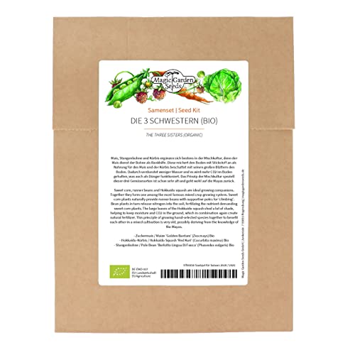Die 3 Schwestern (Bio) - Samenset mit Mais, Bohnen & Kürbis für ein traditionelles Milpa-Beet in Bio-Qualität Die 3 Schwestern (Bio) - Samenset mit Mais, Bohnen & Kürbis für ein traditionelles Milpa-Beet in Bio-Qualität von Magic Garden Seeds