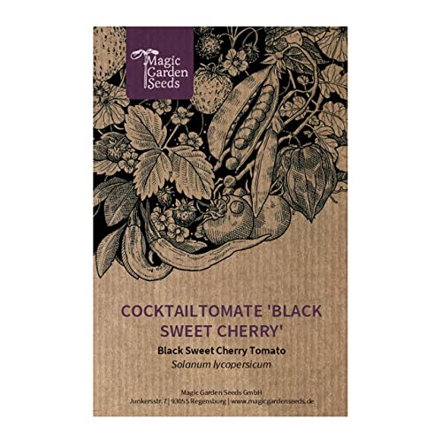 Dunkelrote Cocktailtomate 'Black Sweet Cherry' (Solanum lycopersicum) 10 Samen von Magic Garden Seeds