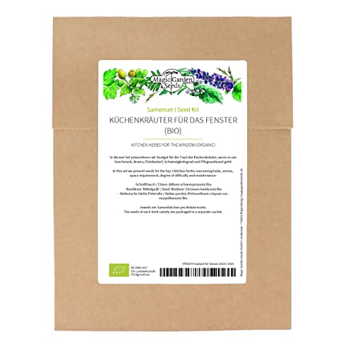 Küchenkräuter für das Fenster (Bio) - Samenset mit den Top 3 der Fensterbank-Kräuter Küchenkräuter für das Fenster (Bio) - Samenset mit den Top 3 der Fensterbank-Kräuter von Magic Garden Seeds