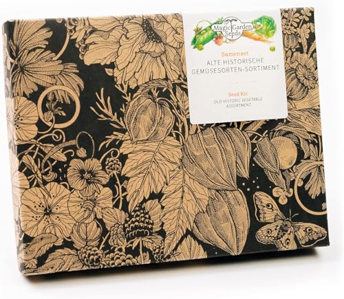 Magic Garden Seeds - Alte historische Gemüsesorten-Sortiment - Samen Geschenk Set mit 8 traditionellen Gemüse Samen Sorten - Anzuchtset mit Kerbelrübe Samen, Rote Beete Samen, Zuckererbse Samen uvm von Magic Garden Seeds